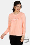 Zivame Velveteen Velour Knit Sweat-Shirt - Pink — thumbnail 1
